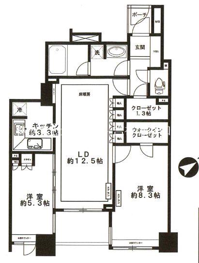 サンクタス吉祥寺ハートランド(2LDK/6階)の間取り写真