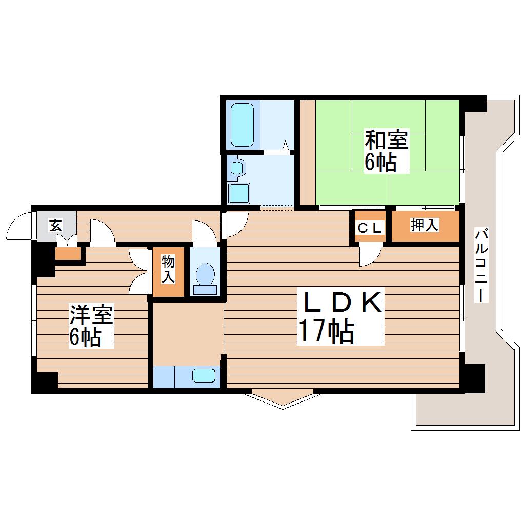 エステマール(2LDK/2階)の間取り写真
