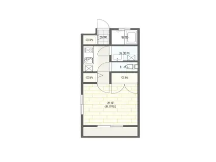 コーポカシワC(1K/2階)の間取り写真