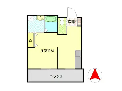 つるのしまマンション(ワンルーム/4階)の間取り写真