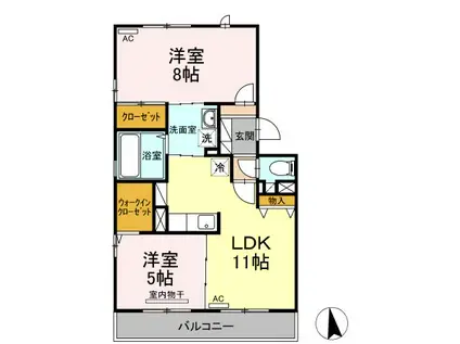 KIMIKO C棟(2LDK/2階)の間取り写真