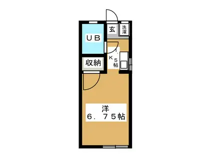 秀和ハイツ(1K/1階)の間取り写真