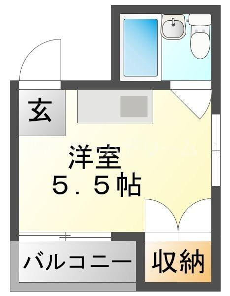 古川橋ハイツ(ワンルーム/3階)の間取り写真