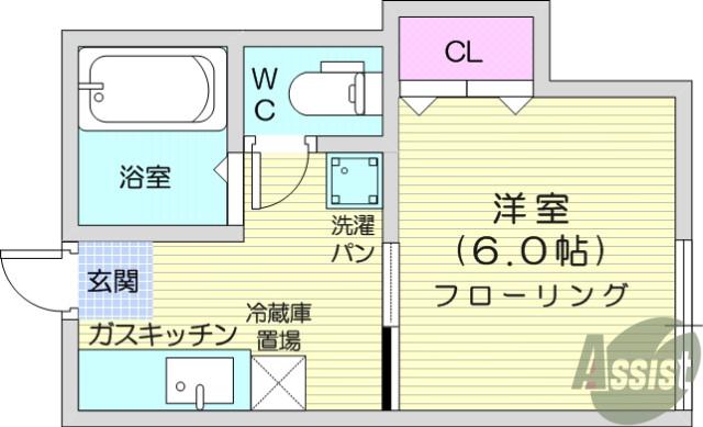 アーバンハイツ荒巻(1K/1階)の間取り写真