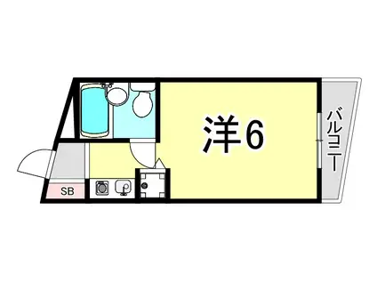 フローレンス夙川(ワンルーム/2階)の間取り写真