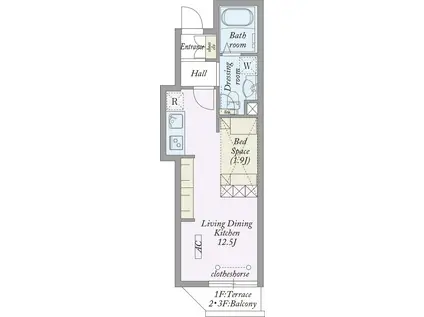 CITY COURT CALME(1SK/3階)の間取り写真