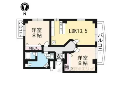 メゾン・カシーノ(2LDK/2階)の間取り写真