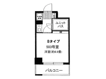 リバーサイドバレル(1K/5階)の間取り写真