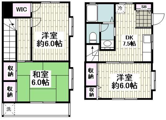 ハイツ篠崎(3DK/1階)の間取り写真