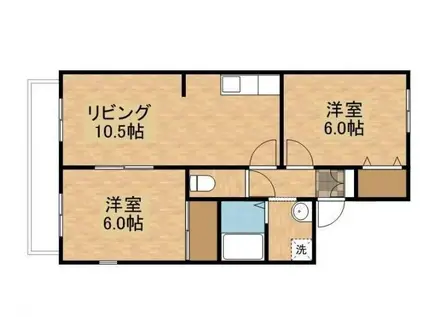 セジュール小野田(2LDK/2階)の間取り写真