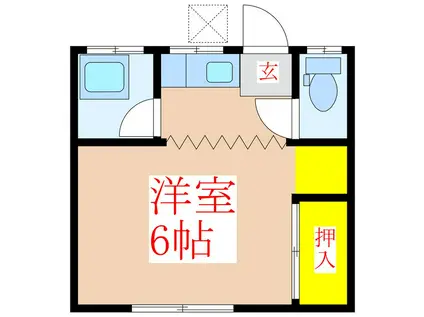 ゴールドハイツ II(ワンルーム/1階)の間取り写真