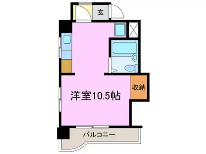 第3栄和ビル(ワンルーム/2階)の間取り写真