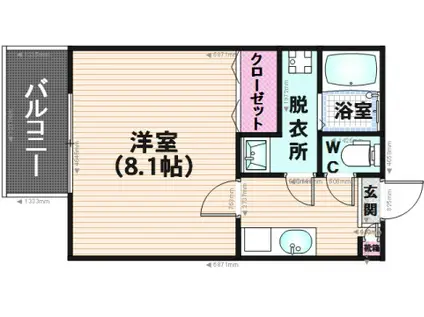 サントピア須玖(1K/2階)の間取り写真