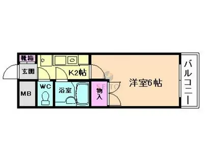 ローズコーポ新大阪8(1K/7階)の間取り写真
