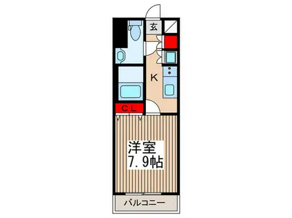コンフォリア谷塚(1K/12階)の間取り写真