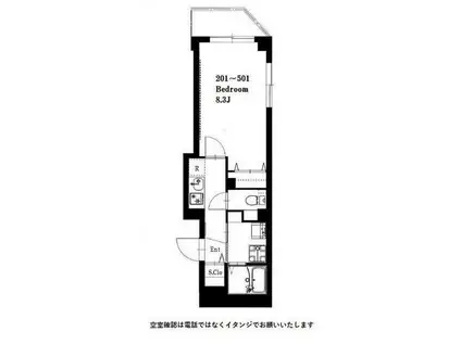 B CASA DAISHIEKIMAE(1K/3階)の間取り写真