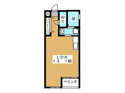 COMFORT K(ワンルーム/2階)の間取り写真