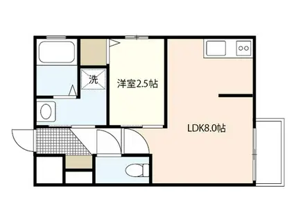 月光南観音 参番館(1LDK/2階)の間取り写真