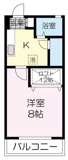 クローバーハウス(1K/1階)の間取り写真