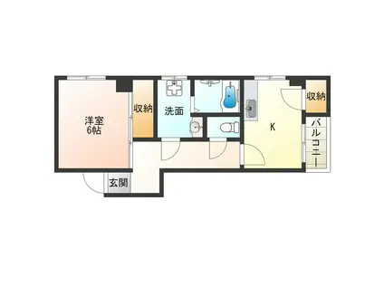 ハイツ卓(1K/2階)の間取り写真