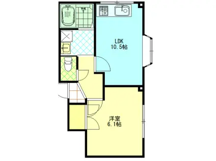 パークハイツ(1LDK/3階)の間取り写真