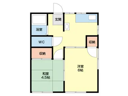 マルイチアパート(2DK/1階)の間取り写真