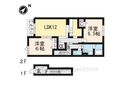 ネオ・ユニゾンⅠ(2LDK/2階)の間取り写真