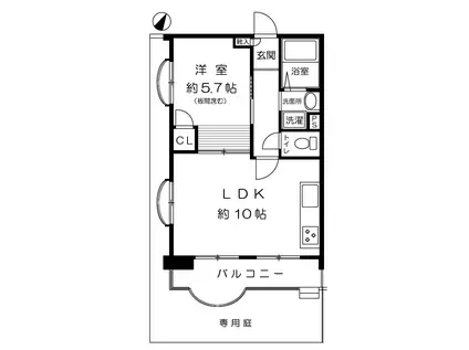 サンハイツ本山(1LDK/1階)の間取り写真