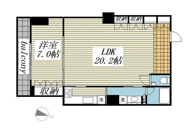 GRAN EBISU(1LDK/3階)の間取り写真