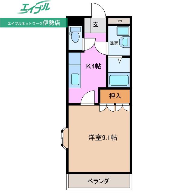 フォレストガーデン利平治(1K/2階)の間取り写真