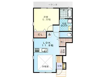 AMAZING今村 B棟(1LDK/1階)の間取り写真