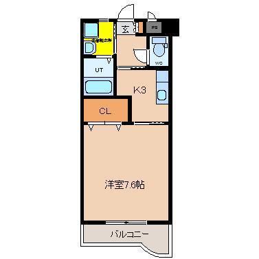 サンパティークFUTABA(1K/5階)の間取り写真