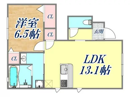 レジデンスUT(1LDK/1階)の間取り写真