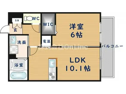 アリオール(1LDK/2階)の間取り写真