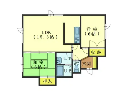 LE CHAT TABBY V(2LDK/2階)の間取り写真