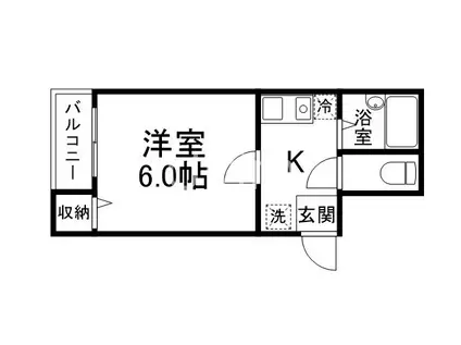 バインオークニック(1K/3階)の間取り写真
