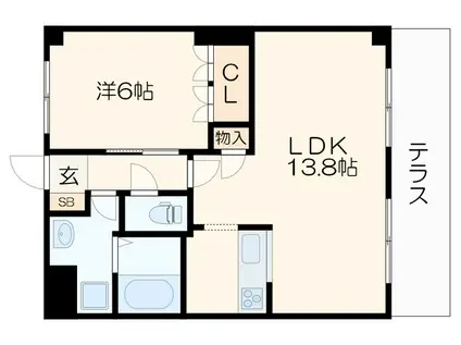 メゾントレント(1LDK/1階)の間取り写真