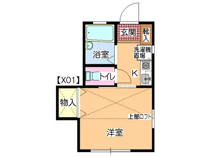 メゾンクルック(1K/1階)の間取り写真