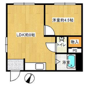 フラッグス肥後橋(1LDK/4階)の間取り写真