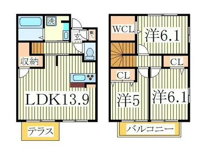ルミウス(3LDK/1階)の間取り写真