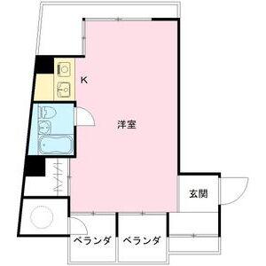 坂口ポートハイツ(ワンルーム/4階)の間取り写真