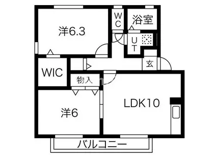 シンカンベ ムジュー(2LDK/1階)の間取り写真
