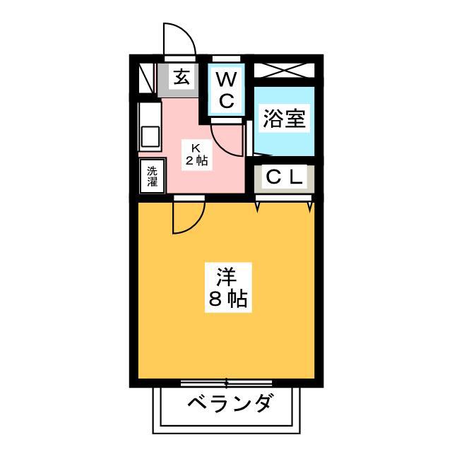 サンハイツA(1K/2階)の間取り写真
