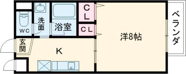 サンフレッシュ(1K/2階)の間取り写真