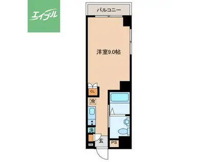 COCO今博多(ワンルーム/4階)の間取り写真