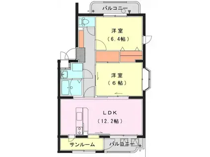 フローレンス堀切(2LDK/3階)の間取り写真