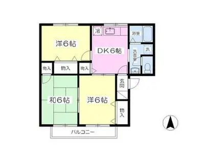 ネオ・アーバンA棟(3DK/2階)の間取り写真