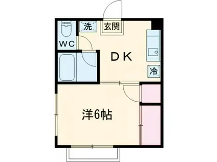 コーポあかし(1DK/3階)の間取り写真