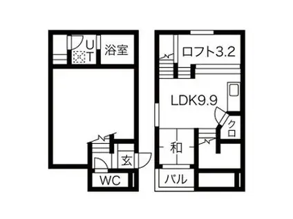 レイディエンス庄内通(ワンルーム/2階)の間取り写真