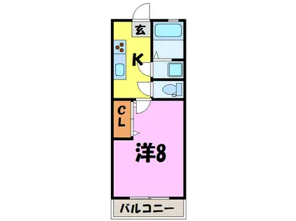 エールIII(1K/1階)の間取り写真